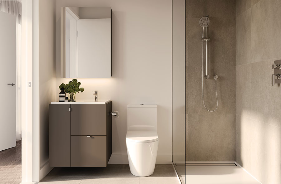 Modern bathroom of a Montreal real estate project